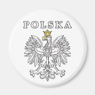 Polska With Polish Eagle Magnet