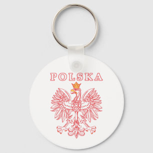 Polska With Red Polish Eagle Keychain