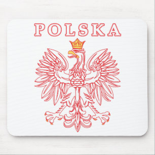 Polska With Red Polish Eagle Mouse Pad