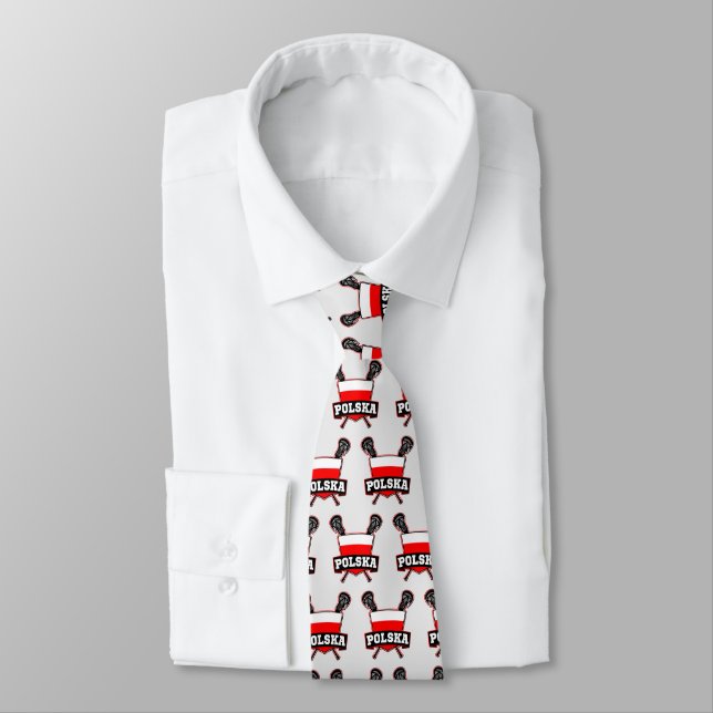 Polski Polish Flag Lacrosse Tie (Tied)