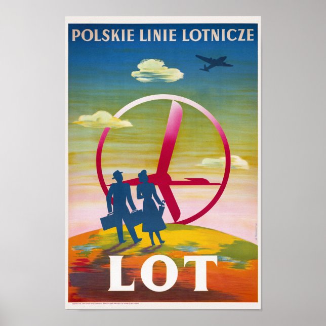 Polskie Linie Lotnicze LOT Poster vintage (Devant)