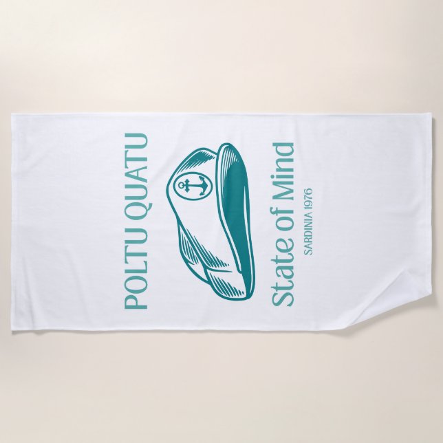 Poltu Quatu Sardinia Nautical Captain Beach Towel (Front)