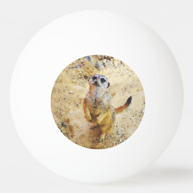 Poly Animals - Meerkat Ping Pong Ball (Front)