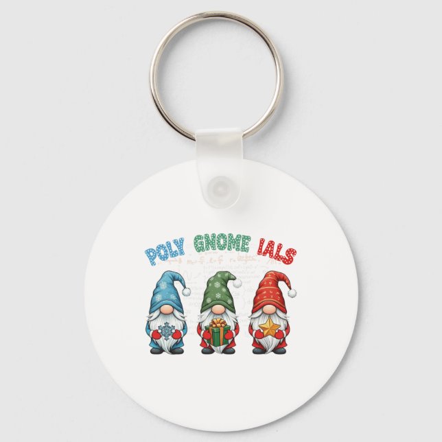 Poly-gnome-ials Algebra Teacher Calculus Funny Mat Keychain (Front)
