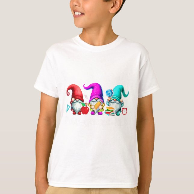 Poly-gnome-ials Three Gnomes Funny Teacher Mathema T-Shirt (Front)