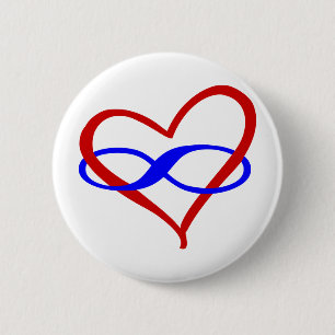 Poly Heart Infinity 2 Inch Round Button