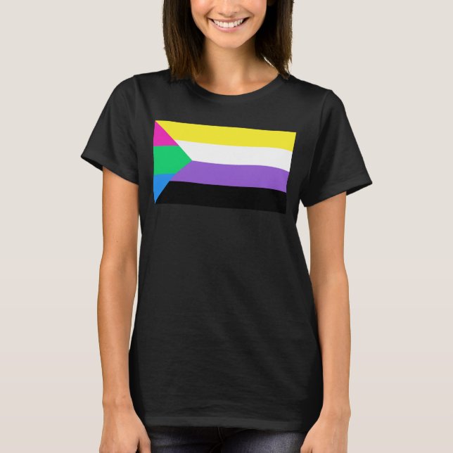 Poly Nonbinary flag colours LGBT T-Shirt (Front)