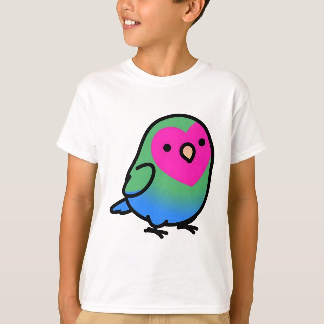 "Poly Polly" Polysexual LGBT+ Pride Lovebird T-Shirt (Front)