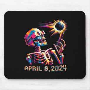 Poly Total Eclipse April 8th 2024 Skeleton  Mouse Pad