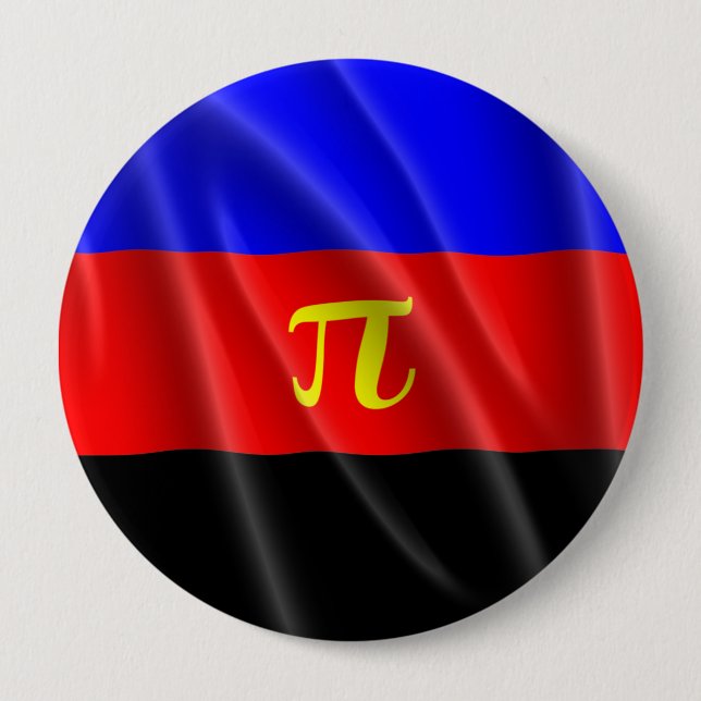 POLYAMOROUS PRIDE FLAG WAVY DESIGN - 2014 PRIDE.pn 4 Inch Round Button (Front)
