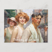 Polyamorous triad wandering downtown