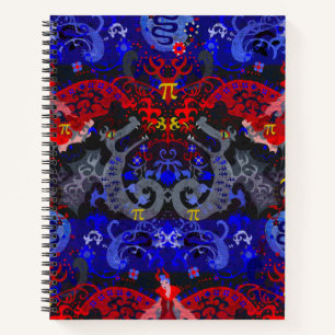 Polyamory Dragon Damask in Poly Pride Flag Colors Notebook