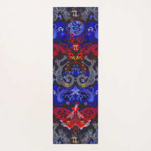 Polyamory Dragon Damask in Poly Pride Flag Colors Yoga Mat