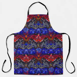 Polyamory Dragon Damask in Poly Pride Flag Colours Apron