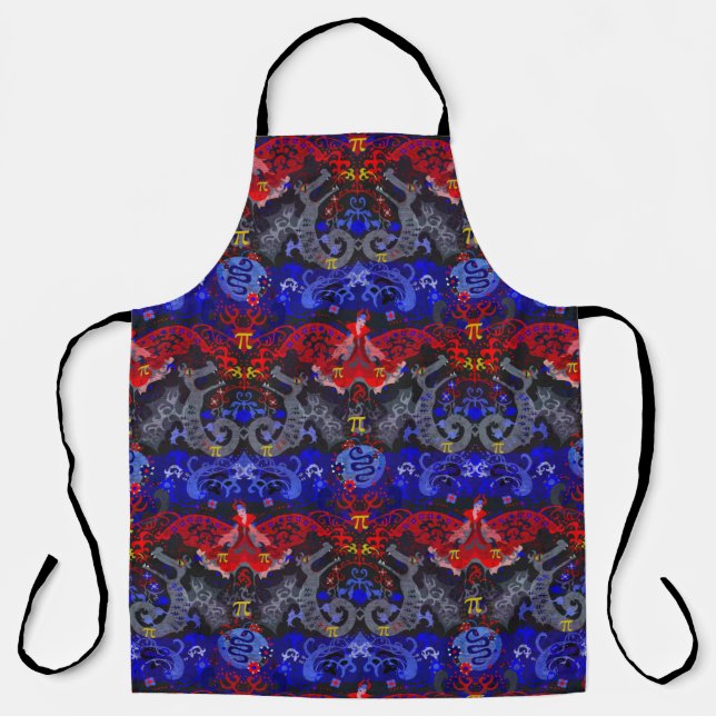 Polyamory Dragon Damask in Poly Pride Flag Colours Apron (Front)