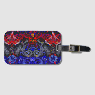 Polyamory Dragon Damask in Poly Pride Flag Colours Luggage Tag