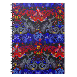 Polyamory Dragon Damask in Poly Pride Flag Colours Notebook