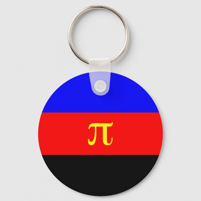 Polyamory Flag -- Pi 3-colour Keychain (Front)