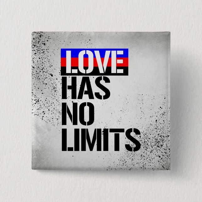 Polyamory - Love has no limits - - LGBTQ Rights -  2 Inch Square Button (Front)