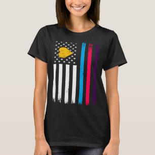 Polyamory New Pride USA Flag Polyamorous Throuple T-Shirt