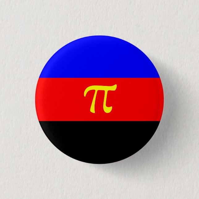 Polyamory/Polyamorous Pride Flag Badge 1 Inch Round Button (Front)