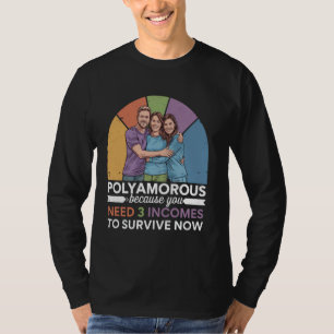 Polyamory Pride Funny Polyamorous Throuple Gay Rel T-Shirt