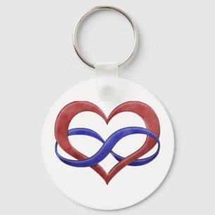 Polyamory Pride Infinity Heart Keychain