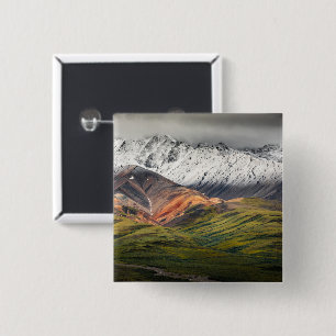 Polychrome mountain, Denali NP, Alaska 2 Inch Square Button