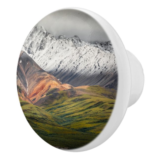 Polychrome mountain, Denali NP, Alaska Ceramic Knob (Right)