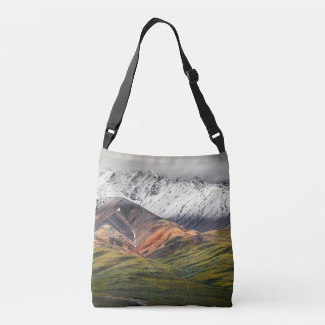 Polychrome mountain, Denali NP, Alaska Crossbody Bag (Back)