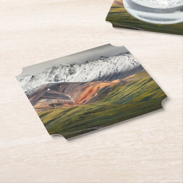 Polychrome mountain, Denali NP, Alaska Paper Coaster (Angled)