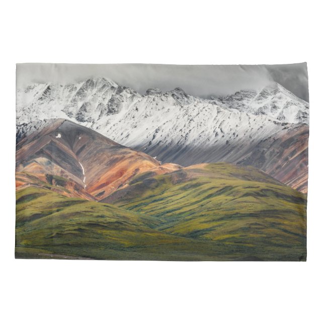 Polychrome mountain, Denali NP, Alaska Pillowcase (Back)