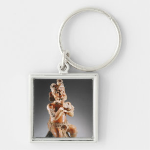 Polychrome two-part effigy vessel, perhaps keychain