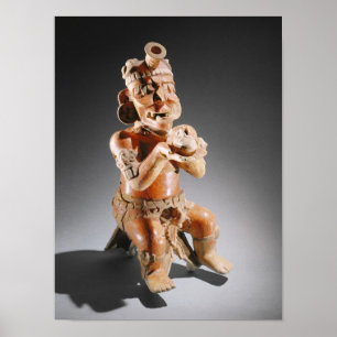 Polychrome two-part effigy vessel, perhaps poster