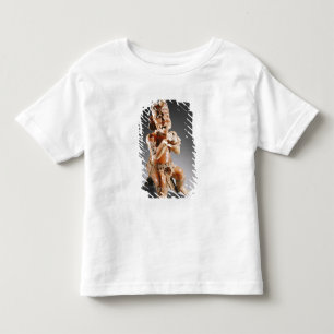 Polychrome two-part effigy vessel, perhaps toddler t-shirt