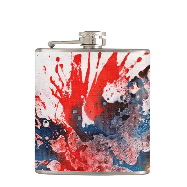 Polychromoptic #15A by Michael Moffa Hip Flask (Front)