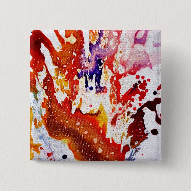 Polychromoptic #1A by Michael Moffa 2 Inch Square Button (Front)