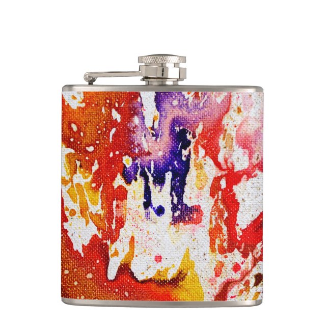 Polychromoptic #1A by Michael Moffa Hip Flask (Front)