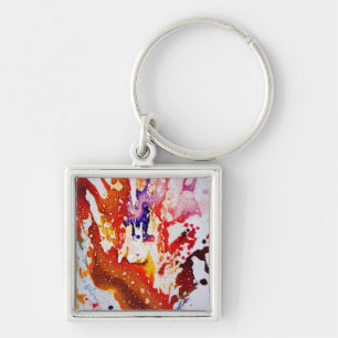 Polychromoptic #1A by Michael Moffa Keychain
