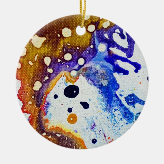 Polychromoptic #1B by Michael Moffa Ceramic Ornament (Front)