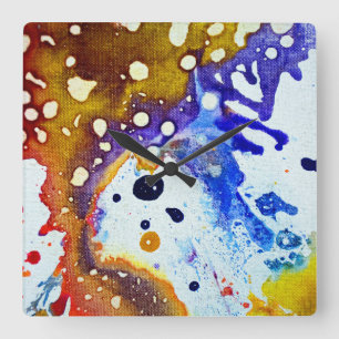 Polychromoptic #1B by Michael Moffa Square Wall Clock