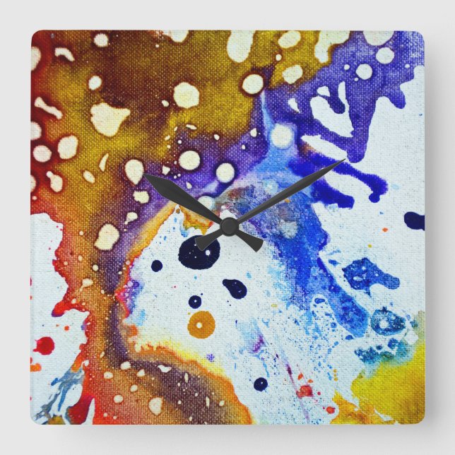 Polychromoptic #1B by Michael Moffa Square Wall Clock (Front)