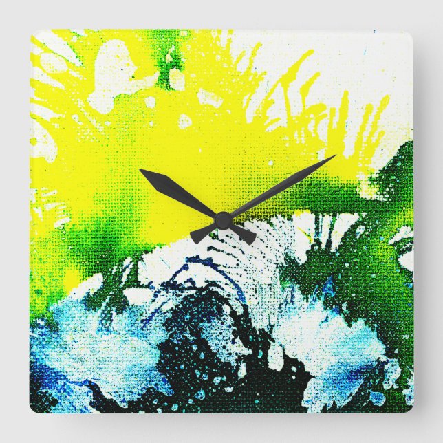 Polychromoptic #2A by Michael Moffa Square Wall Clock (Front)