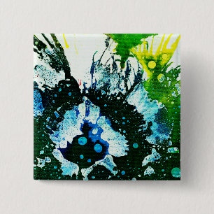 Polychromoptic #2C by Michael Moffa 2 Inch Square Button
