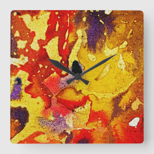 Polychromoptic #3 by Michael Moffa Square Wall Clock