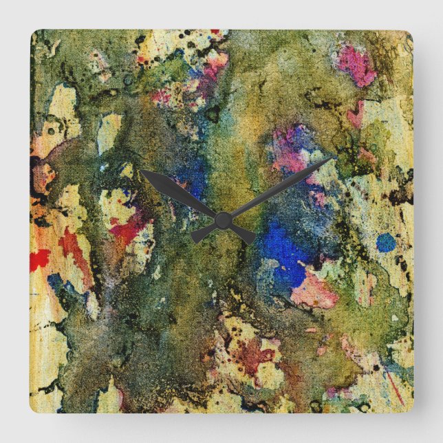 Polychromoptic #6 by Michael Moffa Square Wall Clock (Front)