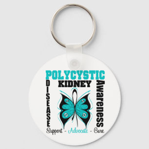 Polycystic Kidney Disease Awareness Butterfly Keychain