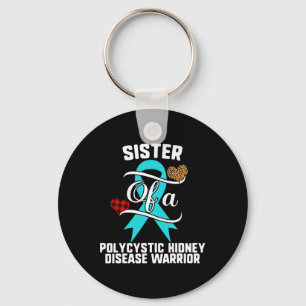 Polycystic Kidney Disease Awareness Leopard Buffal Keychain