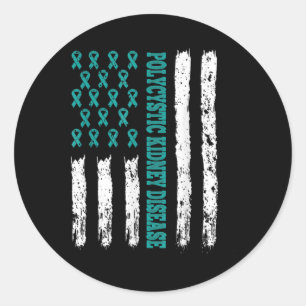 Polycystic Kidney Disease Awareness Pkd Related Te Classic Round Sticker