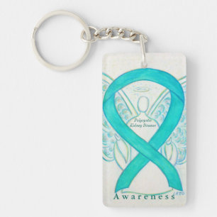 Polycystic Kidney Disease Awareness Ribbon Chain Keychain